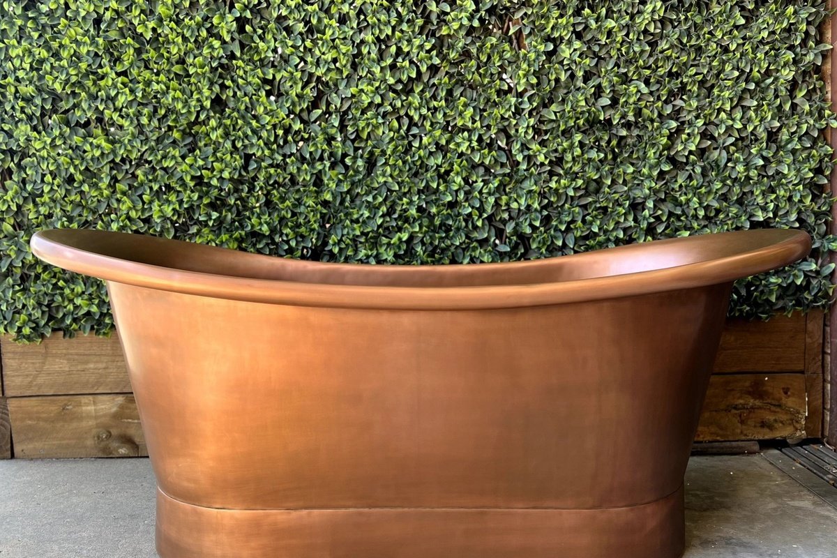 Light Antique Plain Copper Bath