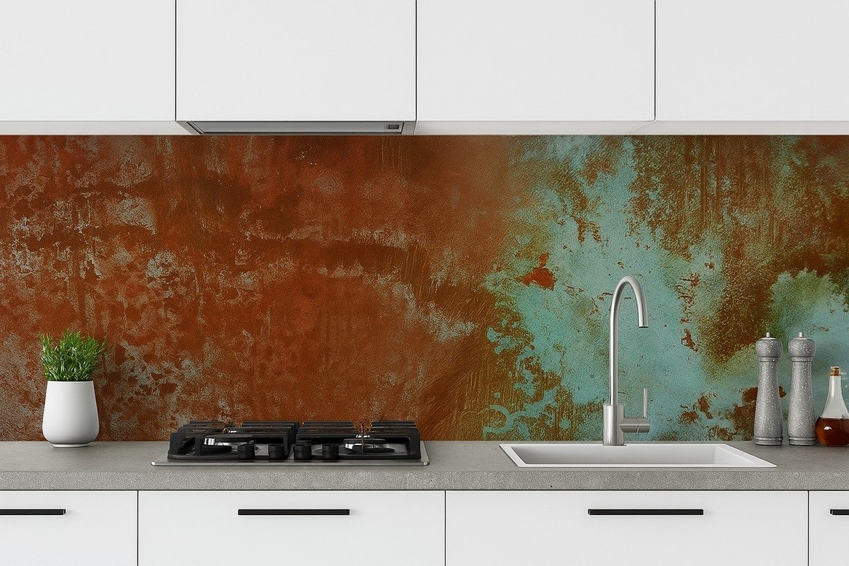 Organic Verdigris Living Patina Splashback